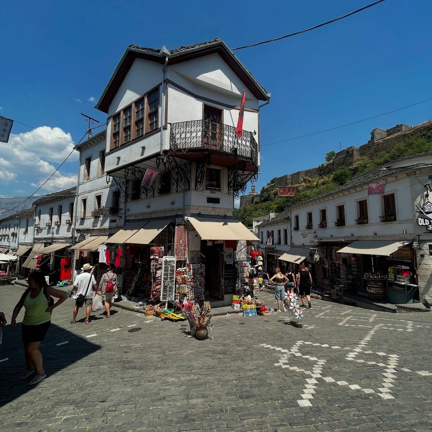 The old bazaar in Gjirokastër, photographed by Si and Beth