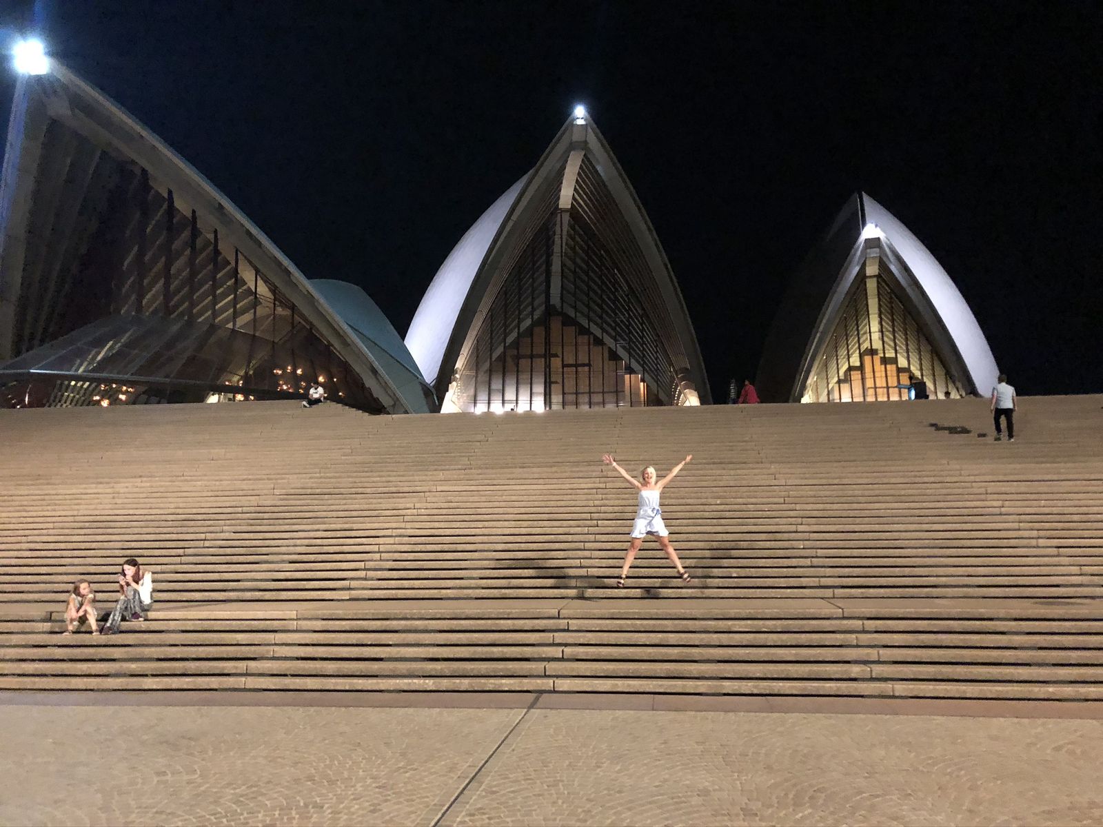 The Opera House steps at dusk, photographed by Si and Beth