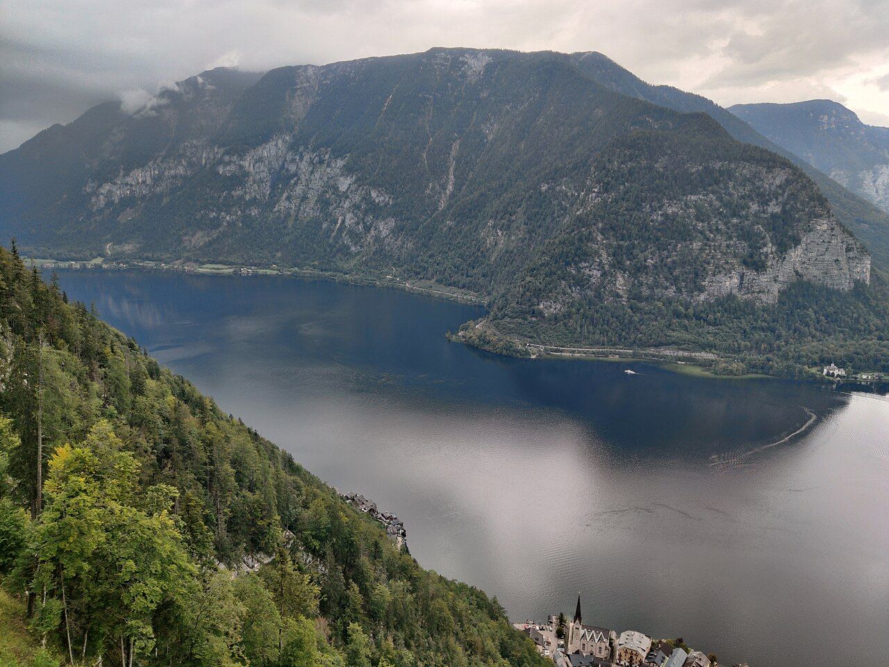View from Hallstatt mountains to Obertraun