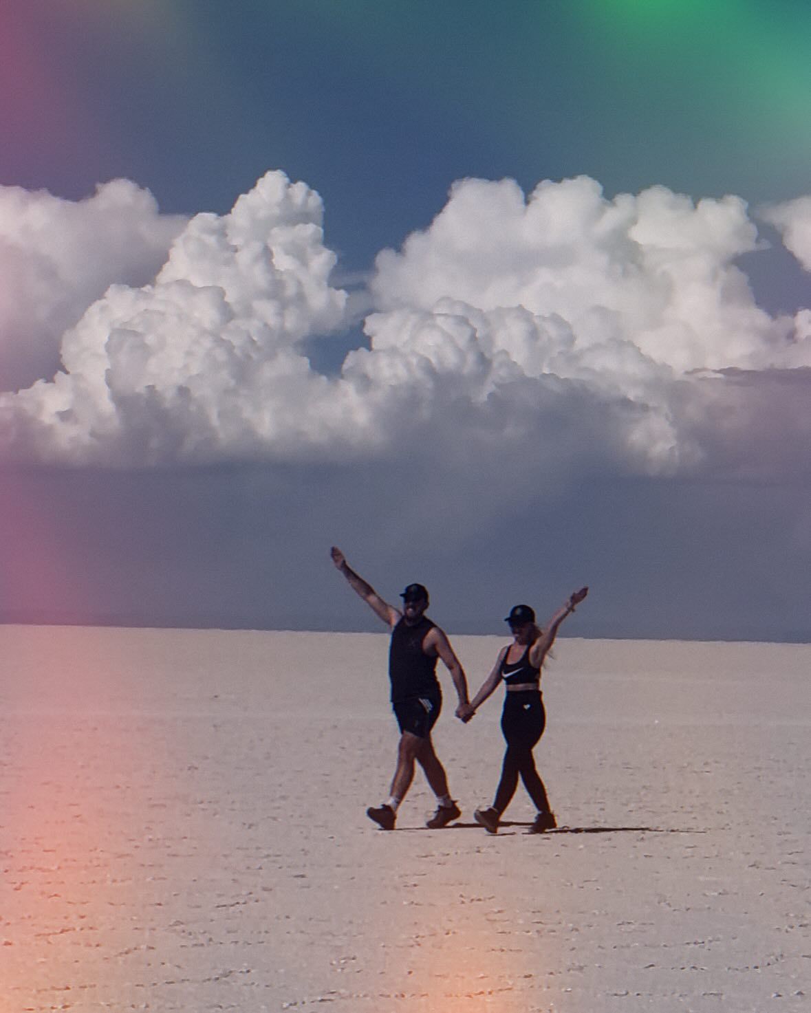The salt flats as a mirror, photographed by Si and Beth