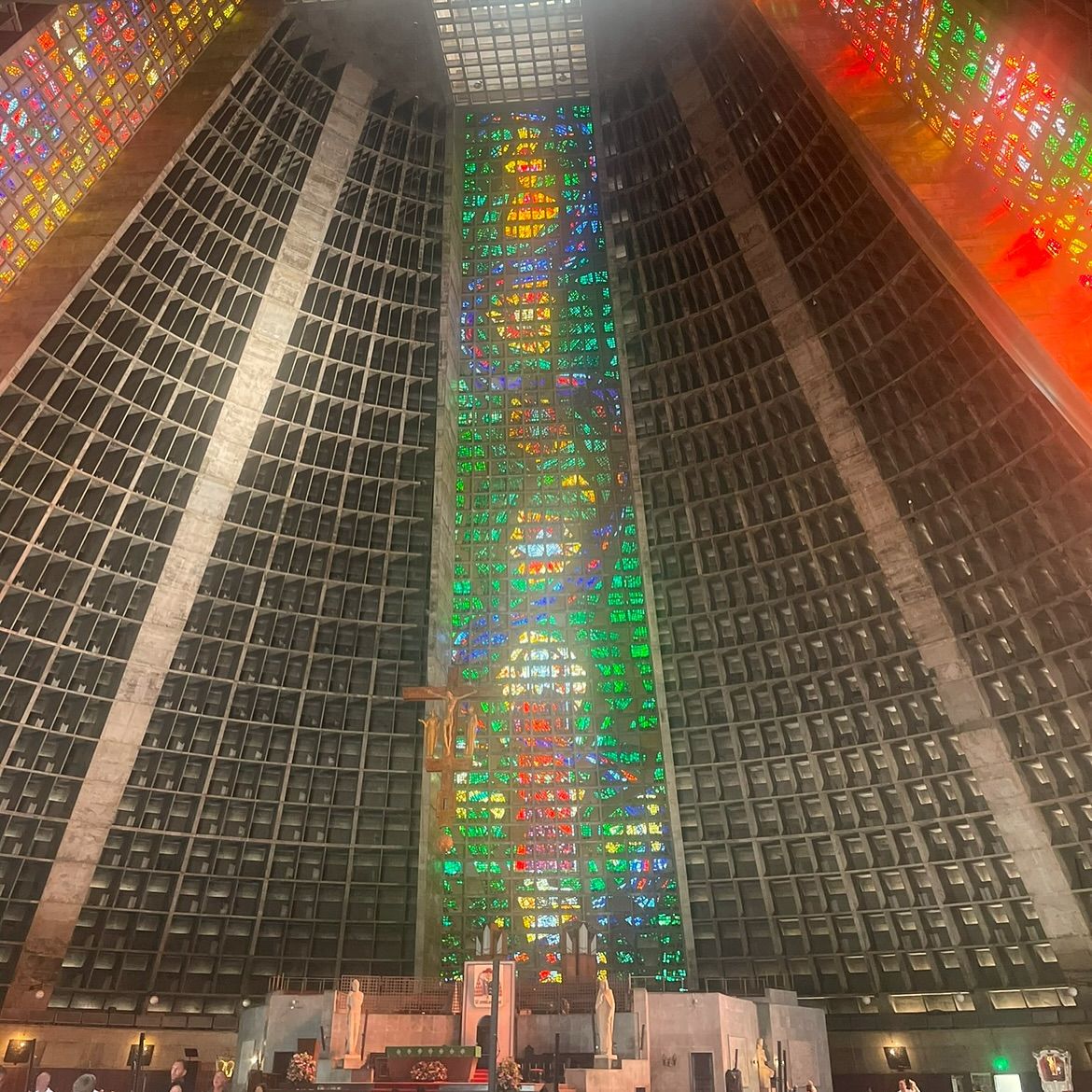 Inside Rio's Metropolitan Cathedral, photographed by Si and Beth