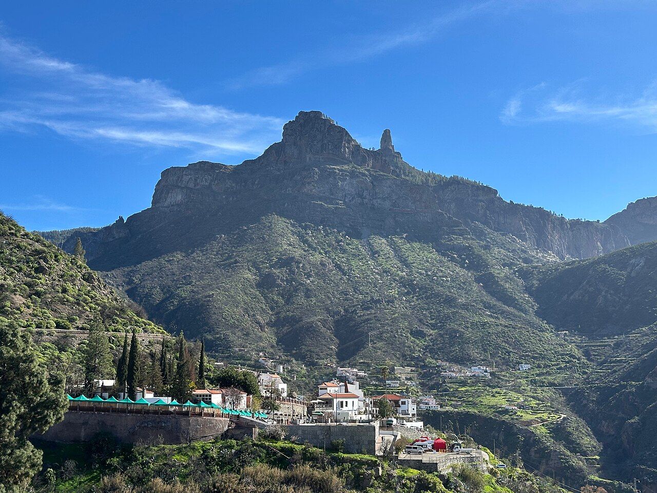 Roque Nublo as seen from Tejeda.