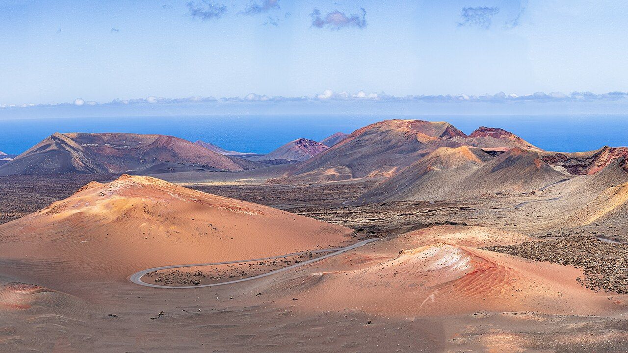 A view of Timanfaya National Park during the bus tour