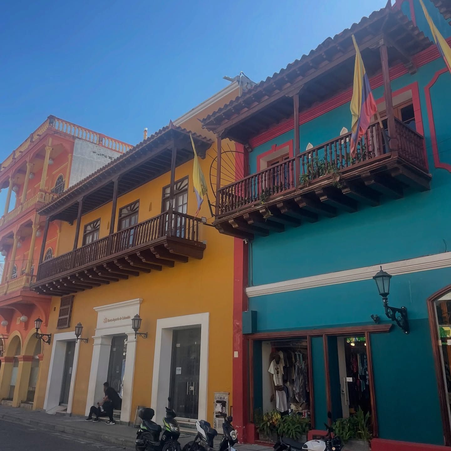 Balconies in Cartagena's old town, photographed by Si and Beth