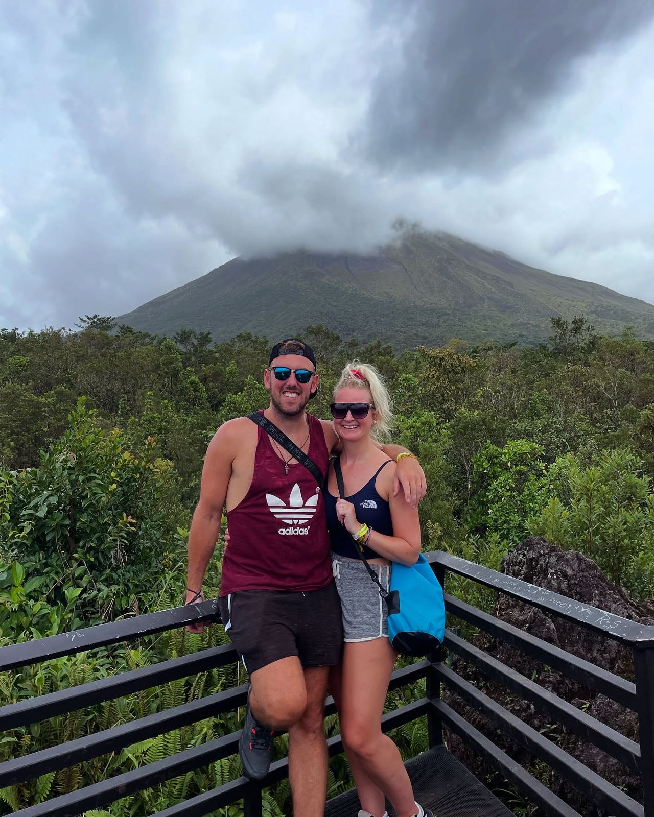 At the Arenal viewpoint, photographed by Si and Beth
