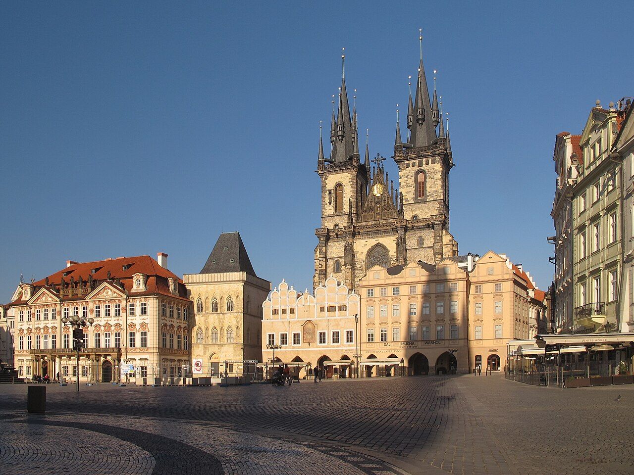 Empty Old Town Square during COVID-19 pandemics