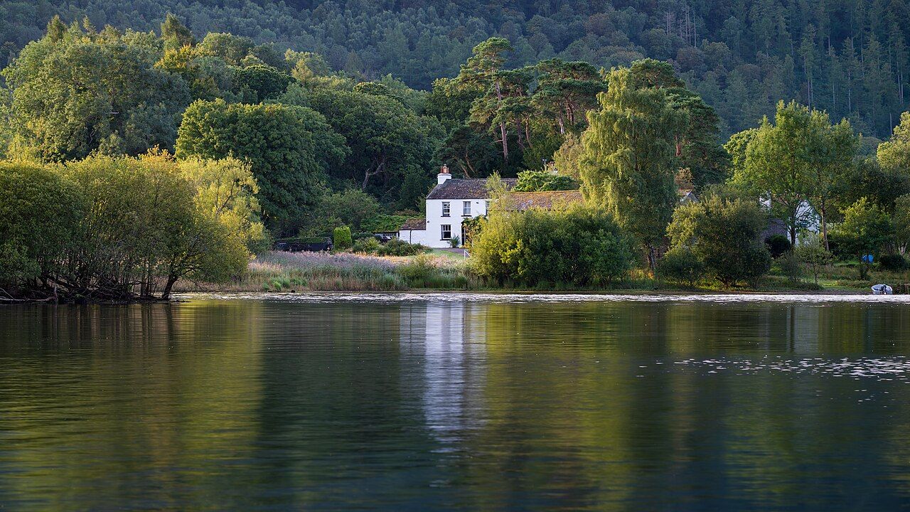 View across Strandshag Bay of Derwentwater, Cumbria, Lake District, England