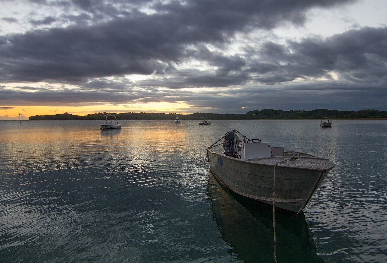 Sunset on the beach. Shangri-la resort, Yanuka Island, Fiji