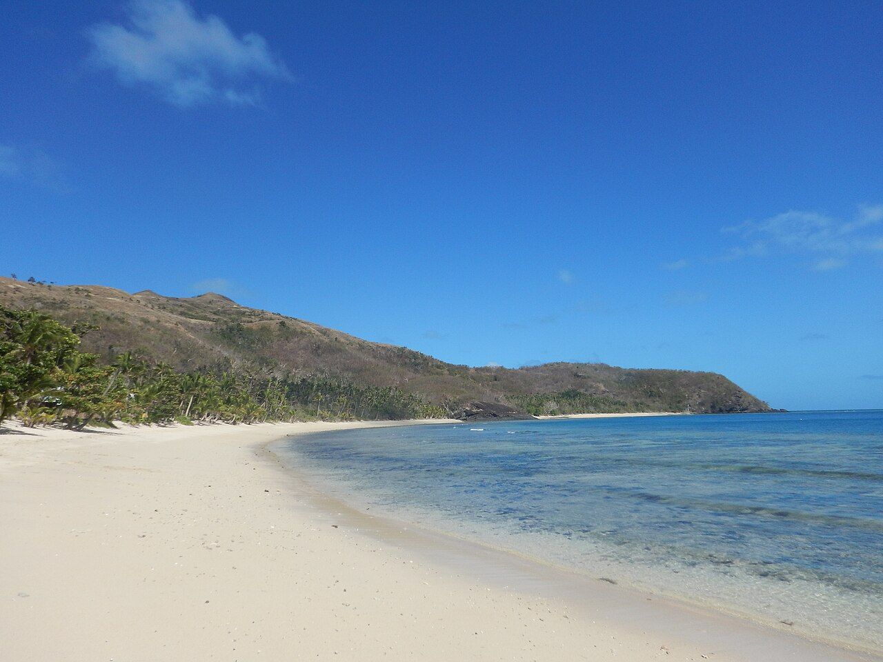 Beach on Naviti island, Yasawa Islands, Fiji. August 2016.