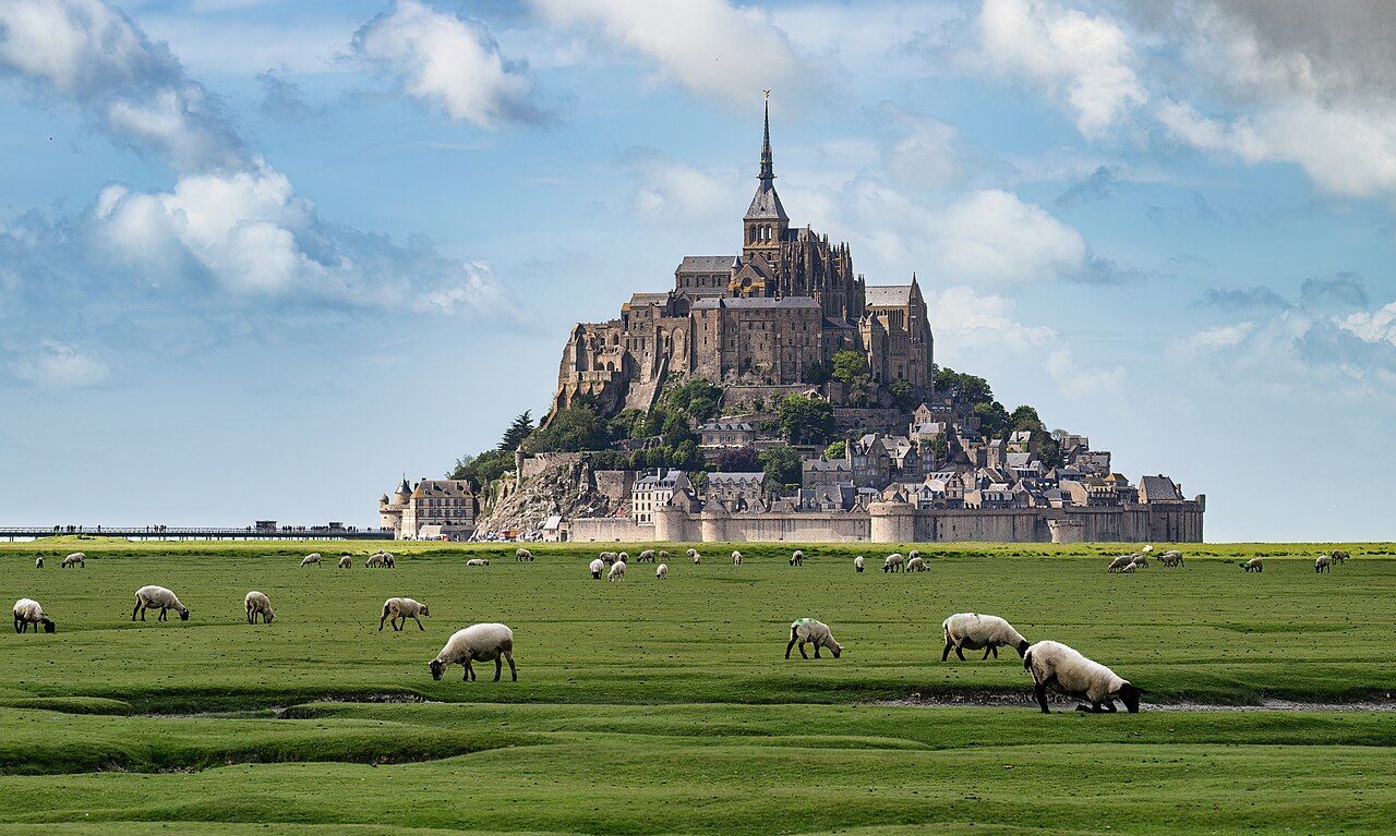 Mont Saint Michel and sheep