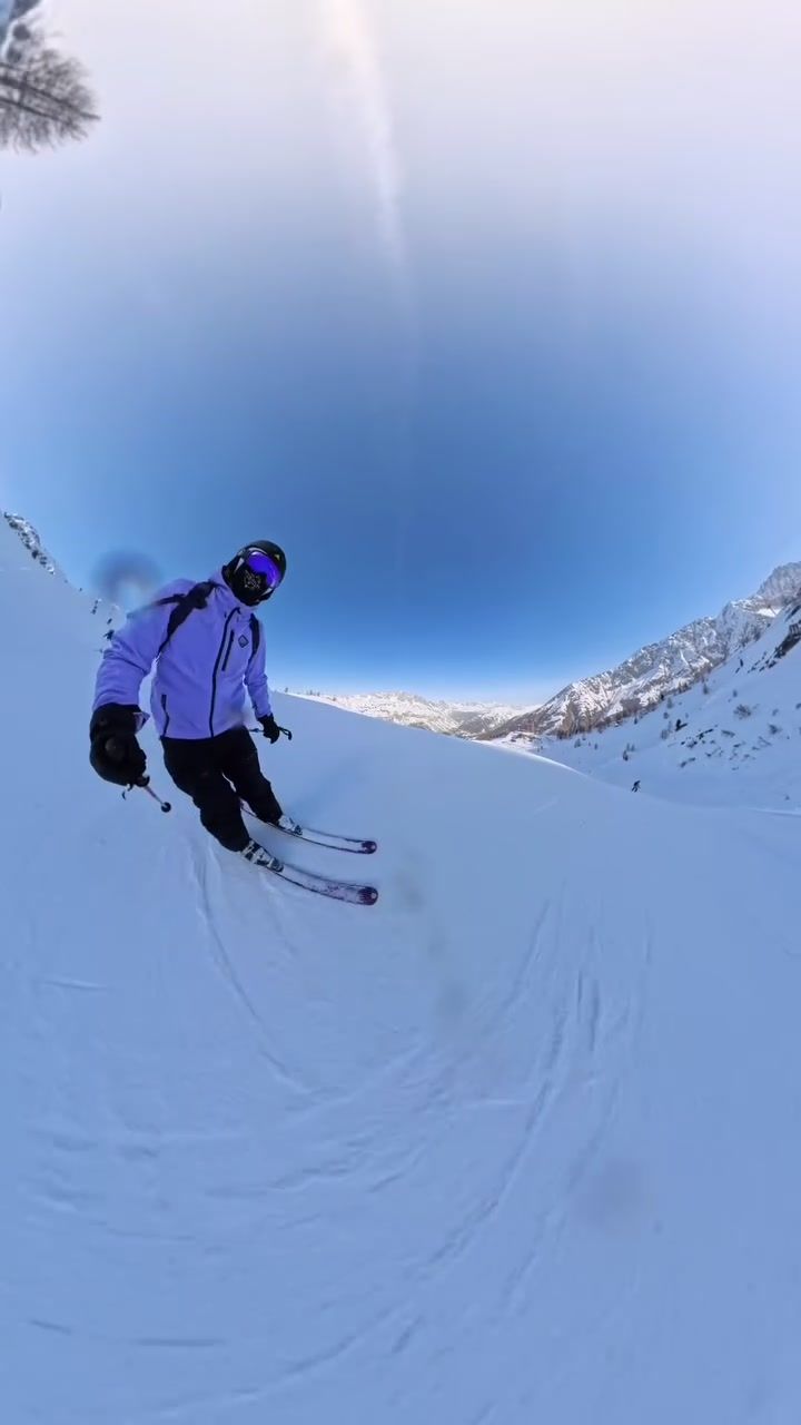 Skiing at Chamonix, photographed by Si