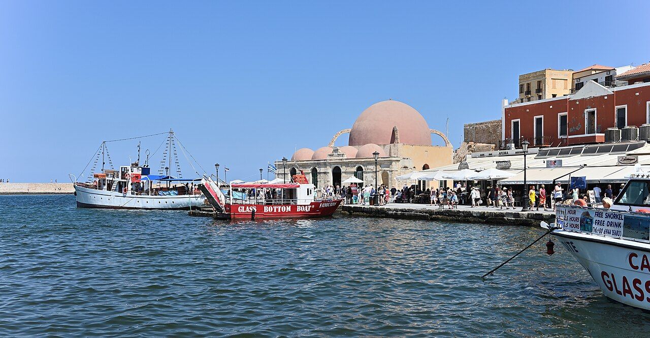 Old harbour in Chania, Crete.