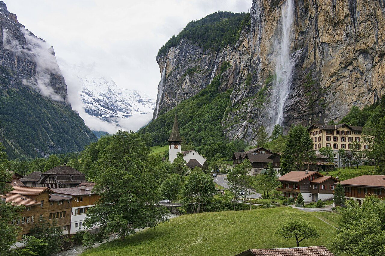 Lauterbrunnen Valley and Staubbach Falls, Switzerland, 2012