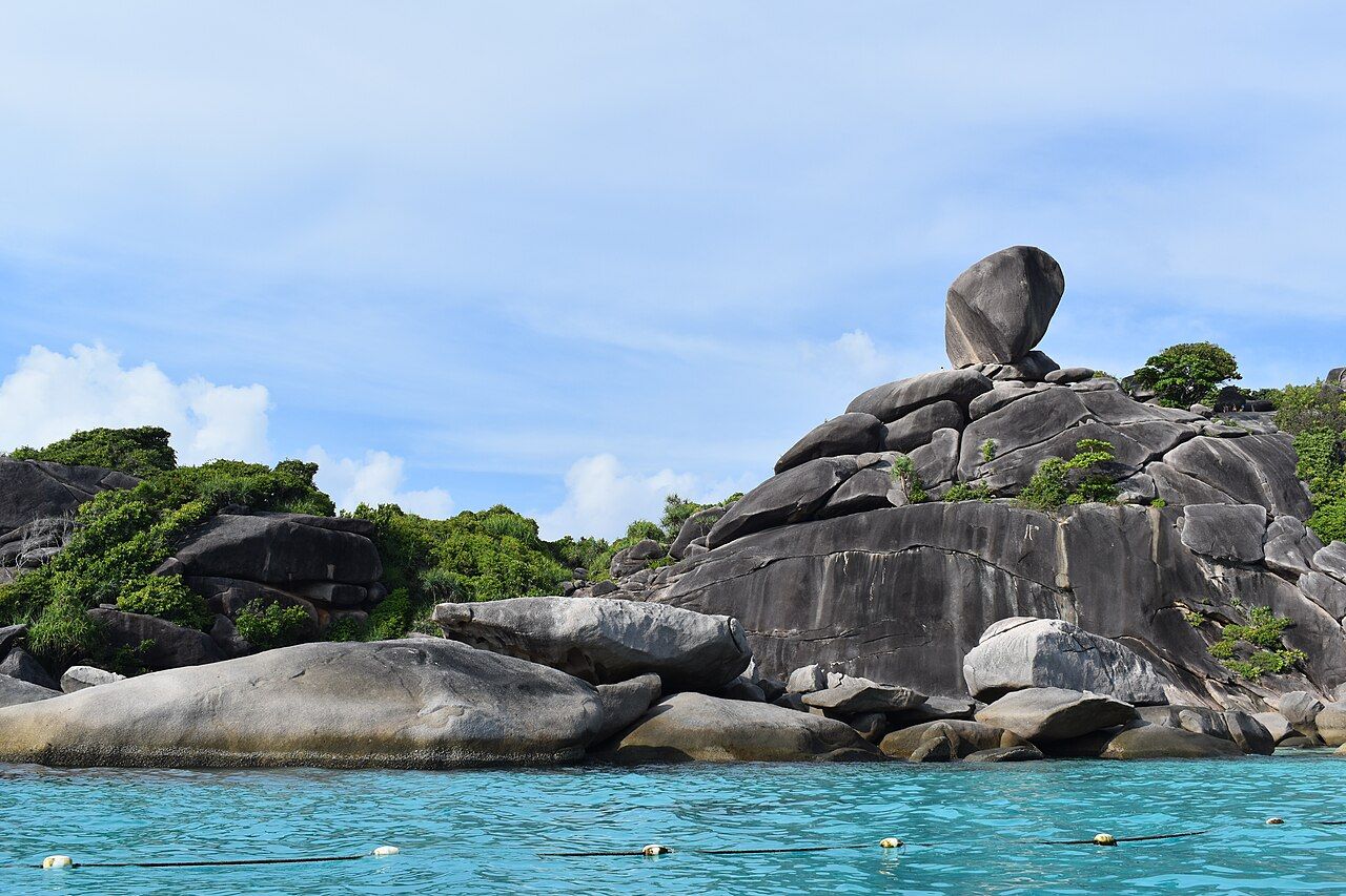 The most famous rock at The Similan Islands. Often visited by Similan diving tours and liveaboard trips.