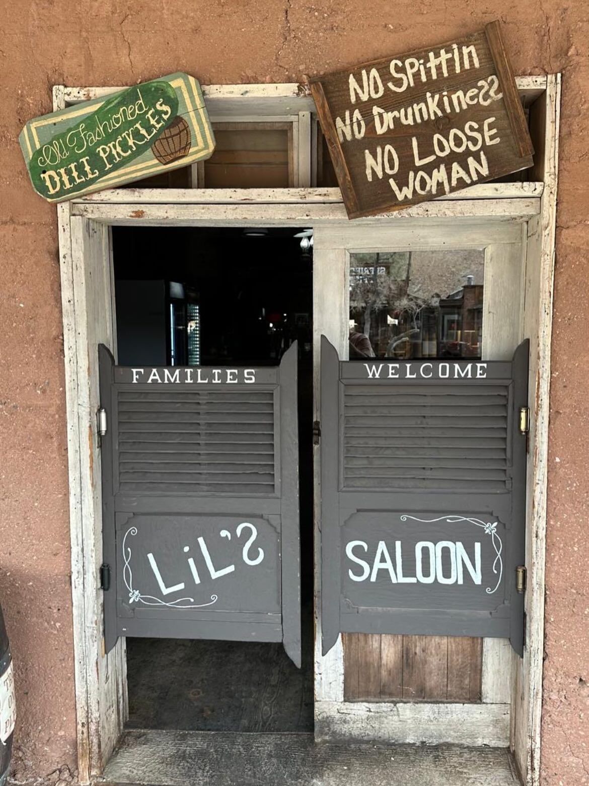 A saloon door in Calico ghost town, photographed by Si, Beth