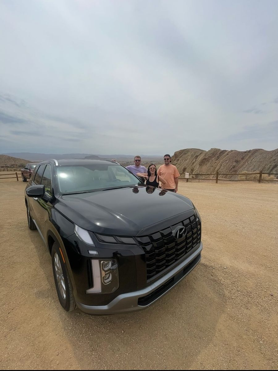 The hire car, somewhere in the Mojave